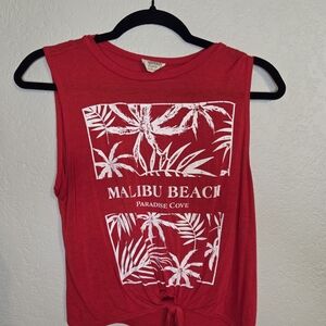 Dirty Laundry Red Malibu Beach Tank Top